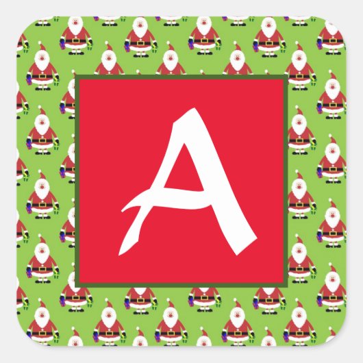 KERST STICKERS DOUANE INITIAAL ENVELOPE SEAL (Voorkant)