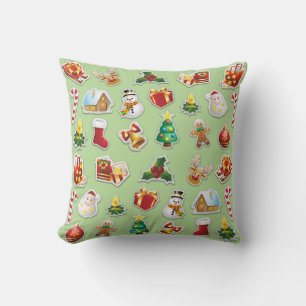 Kerst stickers Festive Pattern Kussen