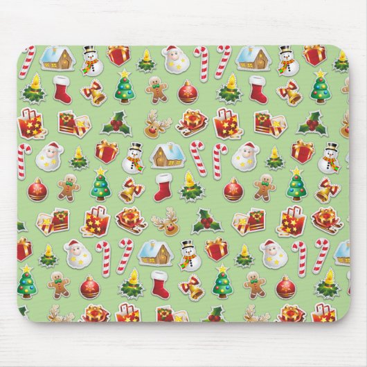 Kerst stickers Festive Pattern Muismat (Voorkant)