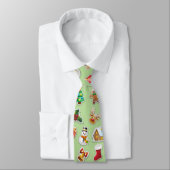 Kerst stickers Festive Pattern Stropdas (Gebonden)