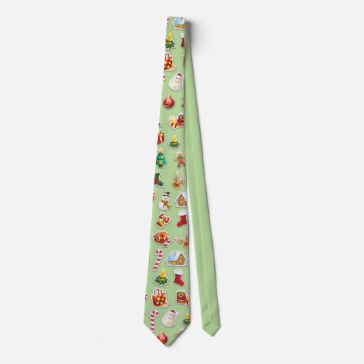 Kerst stickers Festive Pattern Stropdas (Voorkant)
