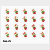 Kerst stickers-Holly Ball Ronde Sticker (Vel)