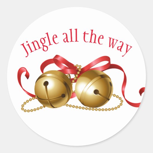 kerst stickers-Jingle Bells Ronde Sticker (Voorkant)