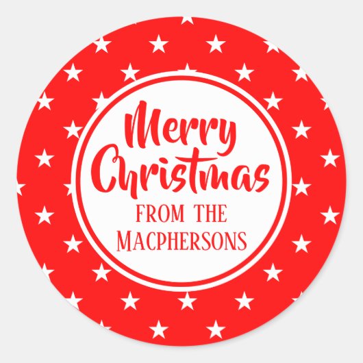 Kerst stickers met rode sterren (Voorkant)