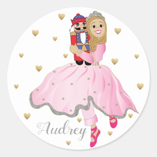 Kerst stickers Notenkraker Ballet Personaliseren (Voorkant)
