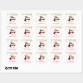 Kerst stickers-Penguin Square Sticker (Vel)