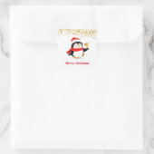 Kerst stickers-Penguin Square Sticker (Tas)