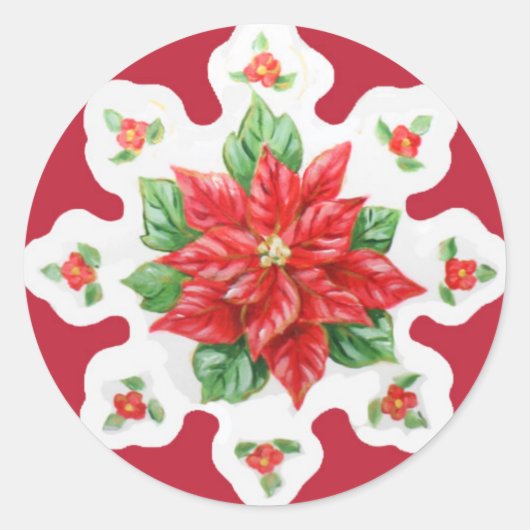 Kerst stickers Poinsettia (Voorkant)