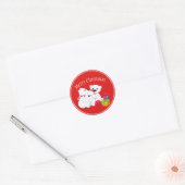 Kerst stickers-Polaire Beren Ronde Sticker (Envelop)
