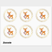 Kerst stickers-Rudolph Ronde Sticker (Vel)