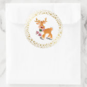 Kerst stickers-Rudolph Ronde Sticker (Tas)