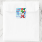 Kerst stickers-Santa Vierkante Sticker (Tas)