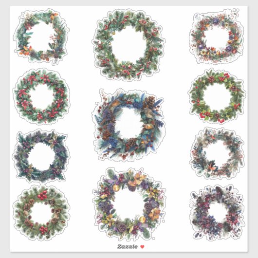 Kerst stickers set | Gotisch, heidens, noordse yul (Vel)