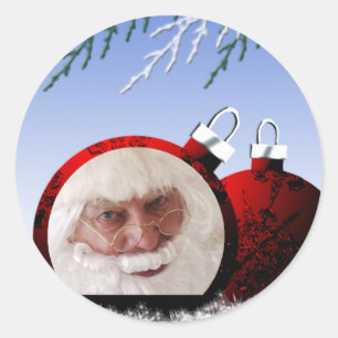 Kerst stickers Sjabloon voor Santa Ornament-foto