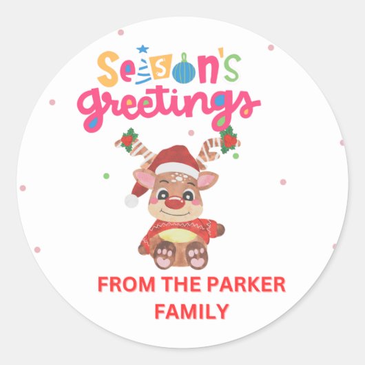 Kerst stickers uit de familie Parker (Voorkant)
