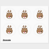 Kerst stickers van Kawaii Reindeer (Vel)