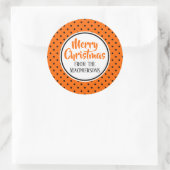Kerst stickers van Oranje-/zwarte pooldots (Tas)