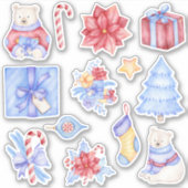 Kerst stickers van poolBeren (Voorkant)
