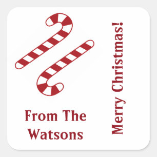 Kerst stickers van snoepsuikerriet