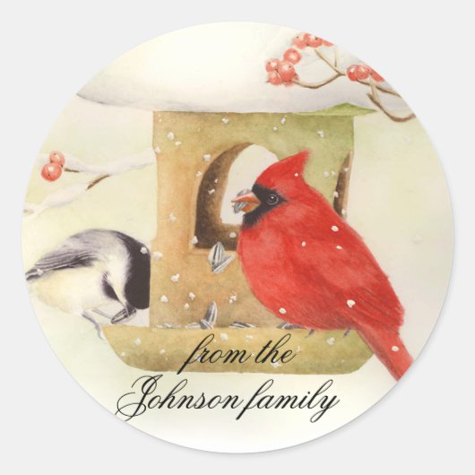 Kerst stickers van winterfeeder (Voorkant)