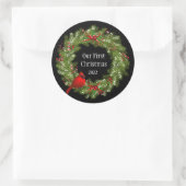 Kerst stickers-Wreatclassic Round Sticker (Tas)