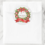 Kerst stickers/Wreath Ronde Sticker (Tas)