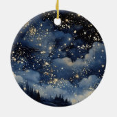 Kerst stille heilige en sterrennacht keramisch ornament (Achterkant)