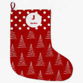 Kerst Stippen & Bomen Aangepaste naam Grote Kerstsok (Voorkant)