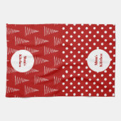 Kerst Stippen & Bomen Aangepaste naam Theedoek (Horizontaal)