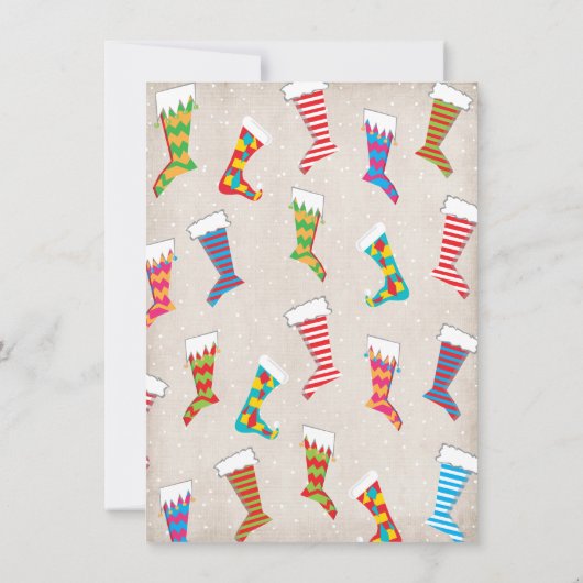 Kerst Stocking Sock Swap waslijn Exchange Kaart (Achterkant)