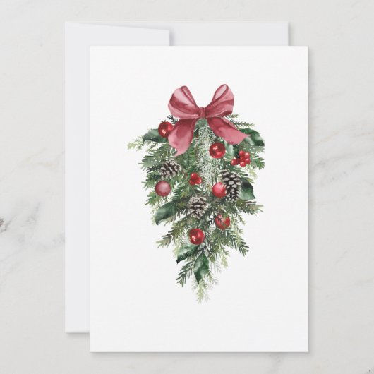 Kerst Stoffig Blauw Winter Feestelijke bruiloft Kaart (Achterkant)