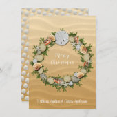 Kerst  Strand Schelpen Zeester Zanddollar Feestdagenkaart (Voorkant / Achterkant)