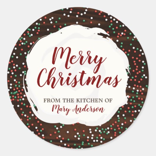 Kerst Strooijs Chocolade Sticker met Eigen Label (Voorkant)