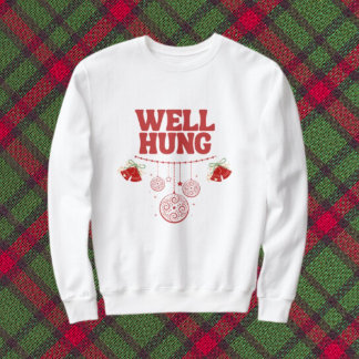 Kerst Sweatshirt Mannen - Well Hung - Rood