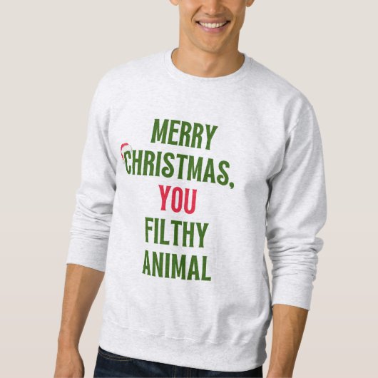Kerst Sweatshirt, Ya smerig Dier, Trui (Voorkant)
