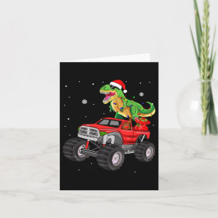 Kerst T Rex Dinosaur Truck Monster Santa Pajam Kaart