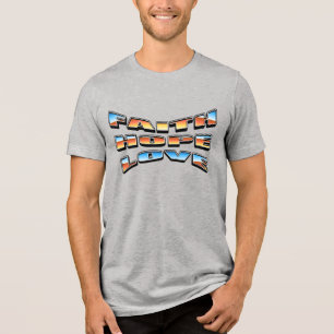 Kerst T-shirt met geloof, hoop en liefde