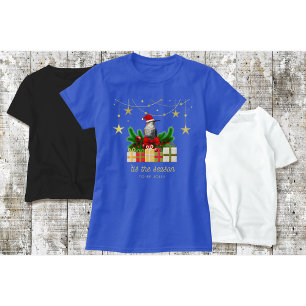 Kerst T-shirt met kolibrie "Blauw"
