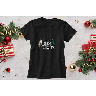 Kerst T-shirt met kolibrie en kleine boom