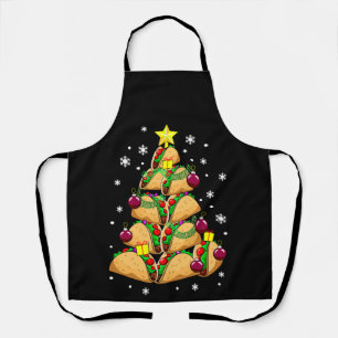 Kerst Taco Boom Ornamente Sneeuw Vakantie Kerstmis Schort