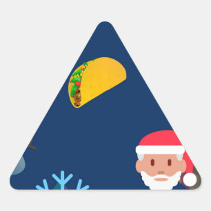 kerst taco emoji driehoek sticker