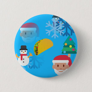 kerst taco emoji ronde button 5,7 cm
