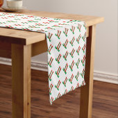 Kerst tafel loper met schattige elf voeten print (Voorbeeld)