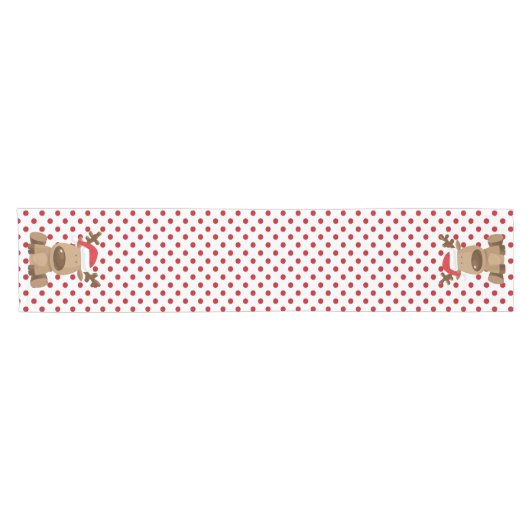 Kerst Tafel Runner Rendier Polka Dot Polkadot Korte Tafelloper (Horizontaal)