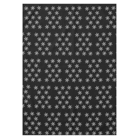 Kerst tafelkleed, sneeuwvlokken, zwart tafelkleed (Voorkant)