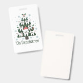 Kerst Tandarts Boom Tandarts Oh Dentistree Tand  Badge (Voor- en achterkant)