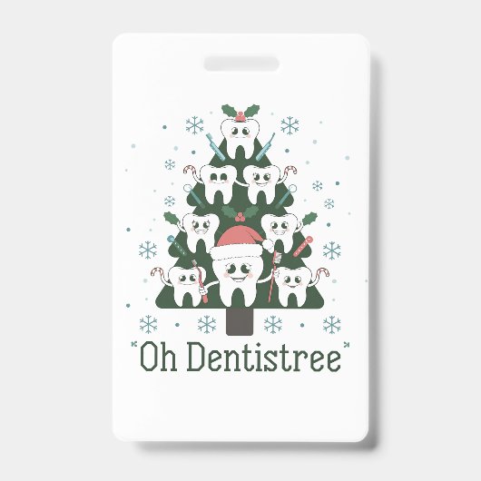 Kerst Tandarts Boom Tandarts Oh Dentistree Tand  Badge (Voorzijde)