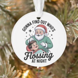 Kerst Tandarts Flossen 's Nachts Kerstmis Tandheel Ornament