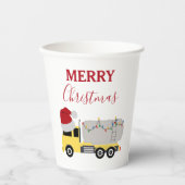 Kerst Tanker Truck Transport Trucks Papieren Bekers (Voorkant)