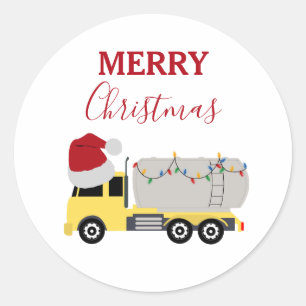 Kerst Tanker Truck Transport Trucks Ronde Sticker